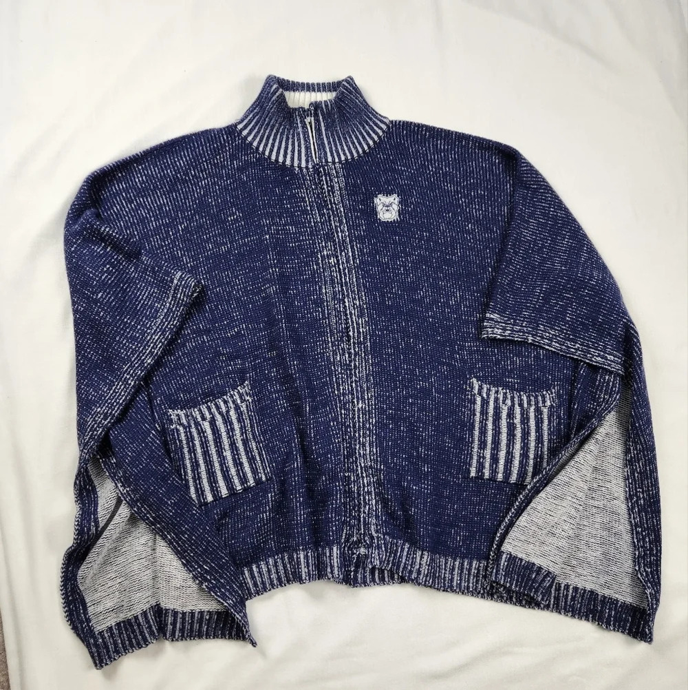 Butler Bulldogs × Emerson Street Zip Up Knit Poncho. Size Large. NWT